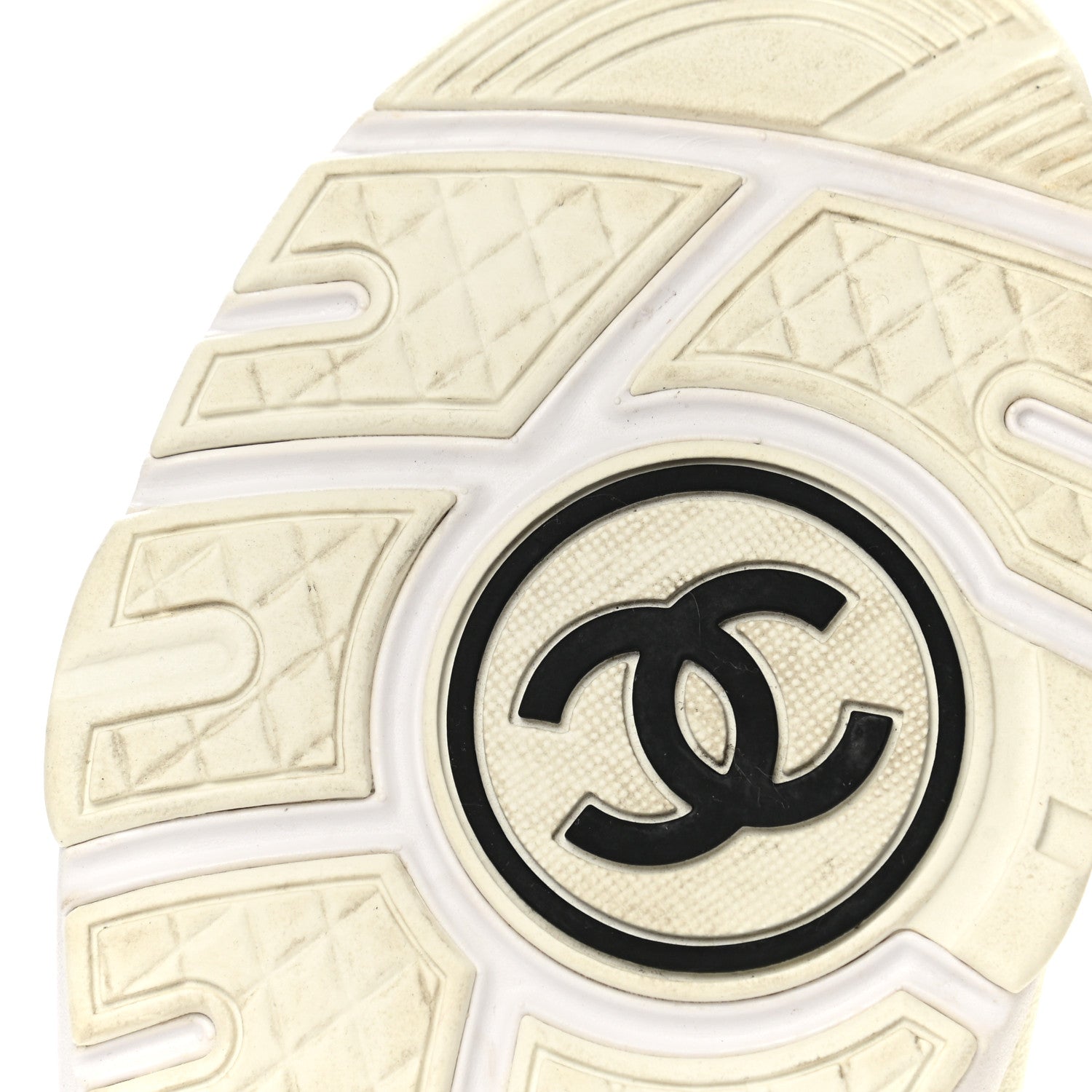 Chanel Suede Calfskin Fabric CC Sneakers 40.5 White 6 of 10