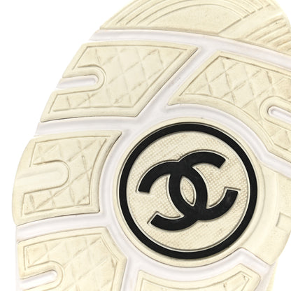 Chanel Suede Calfskin Fabric CC Sneakers 40.5 White 6 of 10