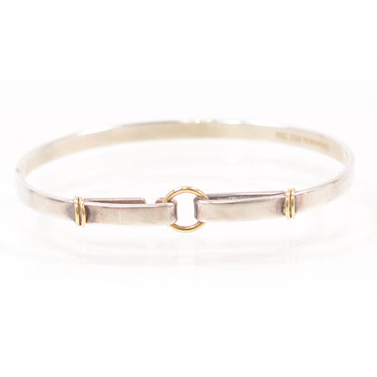 Tiffany Sterling Silver 18K Yellow Gold Hook Bangle Bracelet 1 of 6