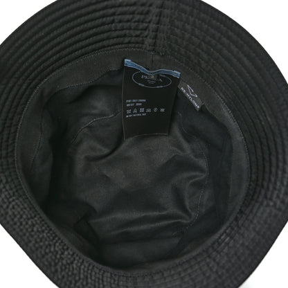 Prada Re-Nylon Metal Triangle Logo Womens Bucket Hat S Black 7 of 9