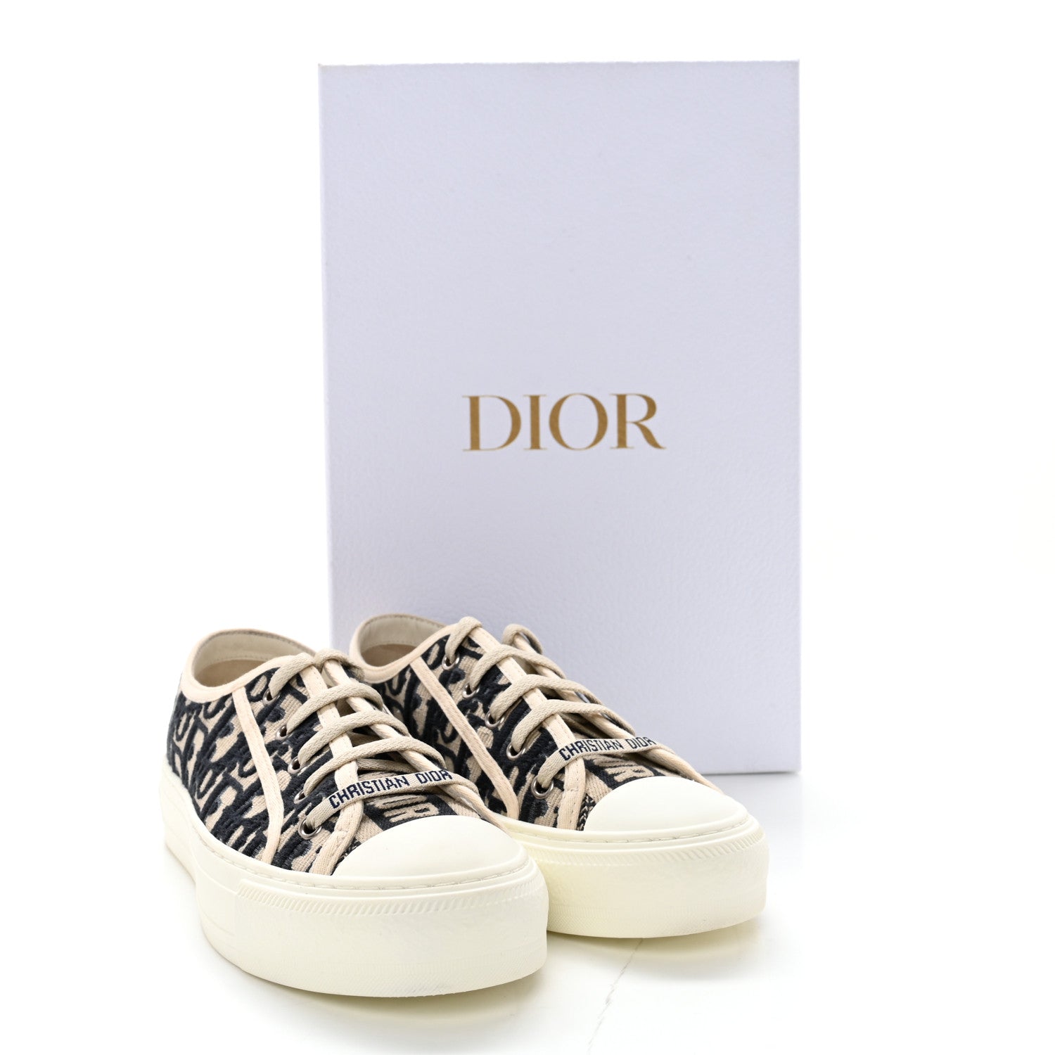 Christian Dior Canvas Oblique Walk'N'Dior Low Top Sneakers 36.5 Deep Blue 12 of 12