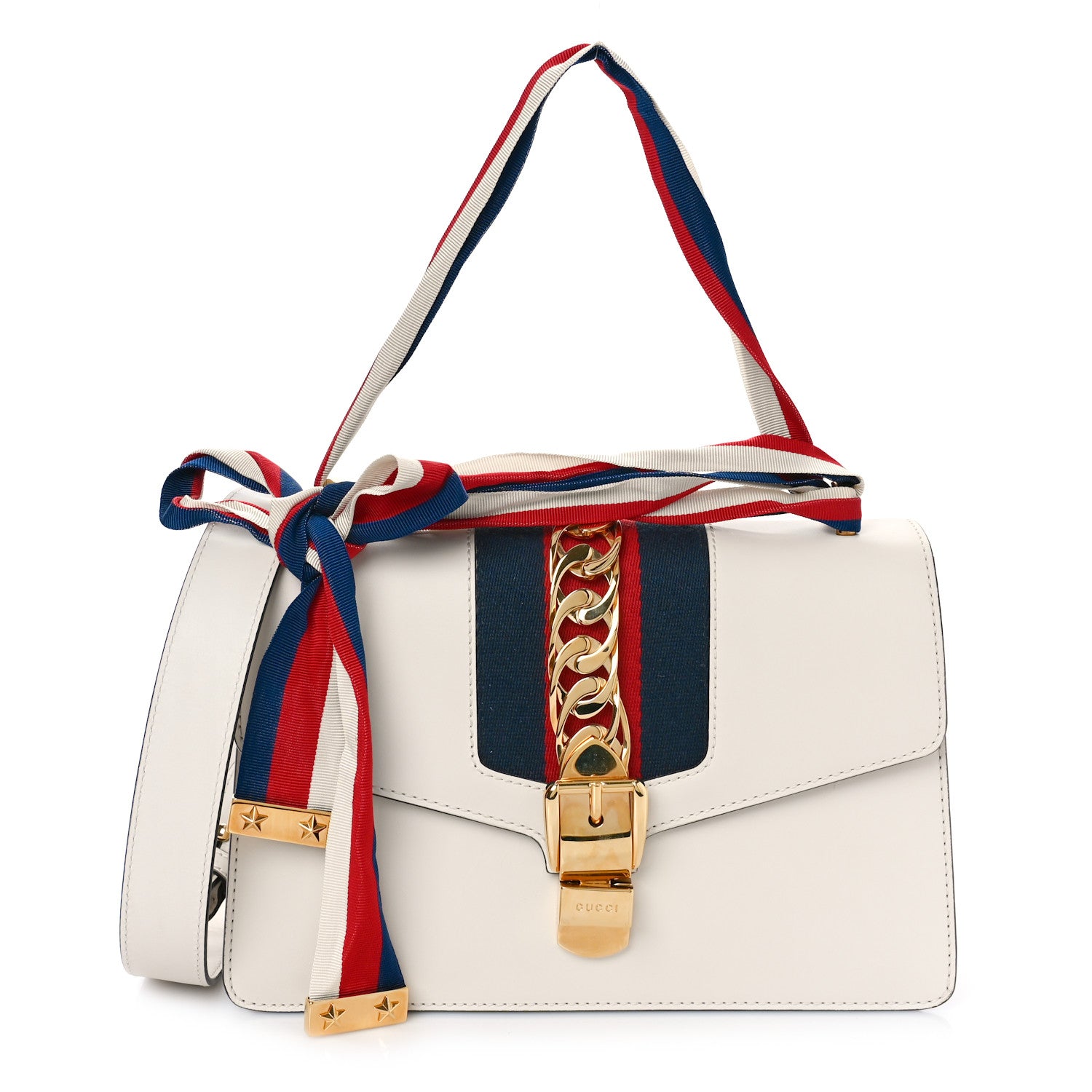 Gucci Calfskin Small Sylvie Shoulder Bag Off White 1 of 10