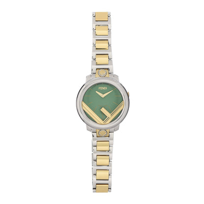Fendi Stainless Steel 28mm Run Away Two Tone Quartz Watch Green 1 of 6