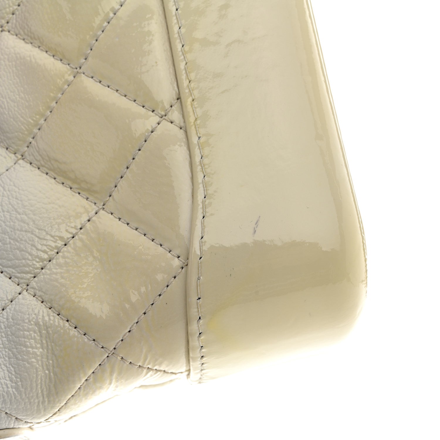 Chanel Patent Goatskin Quilted Small Gabrielle Hobo White 11 of 12