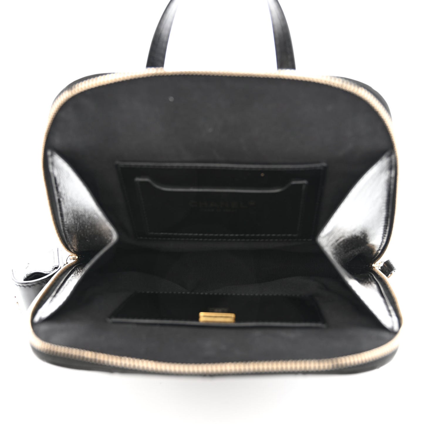 Shiny Calfskin My Pocket Backpack Black