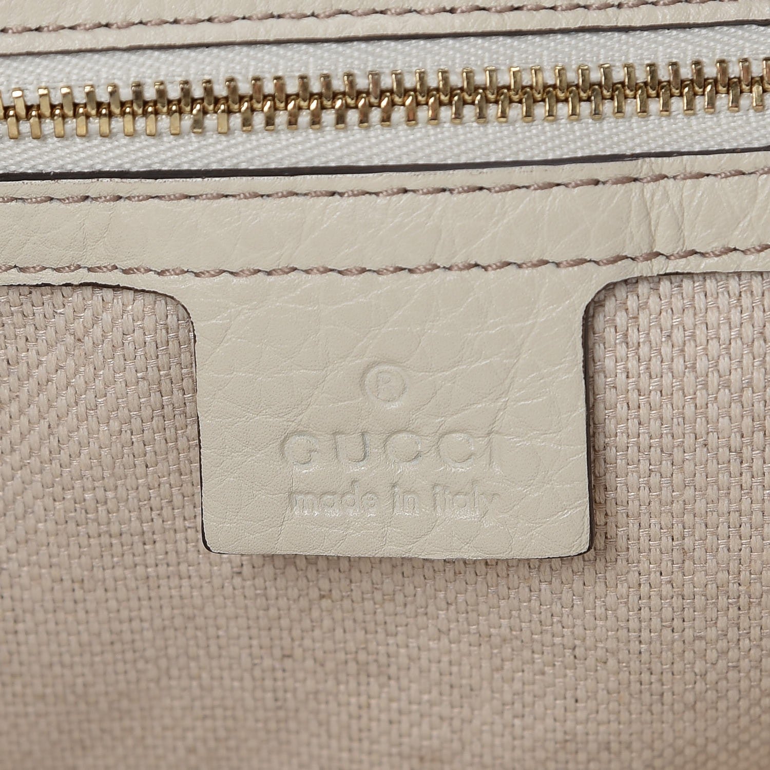 Gucci Pebbled Calfskin Large Soho Top Handle Bag Off White 6 of 13