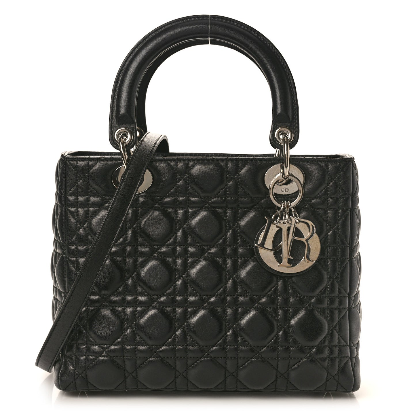 Lambskin Cannage Medium Lady Dior Black