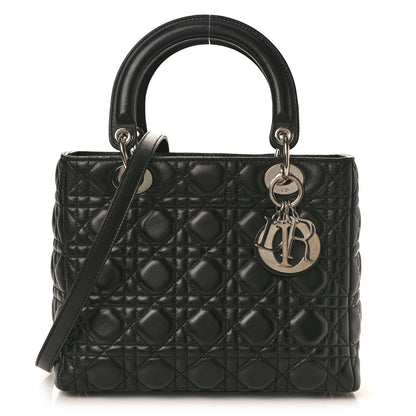Christian Dior Lambskin Cannage Medium Lady Dior Black 1 of 12