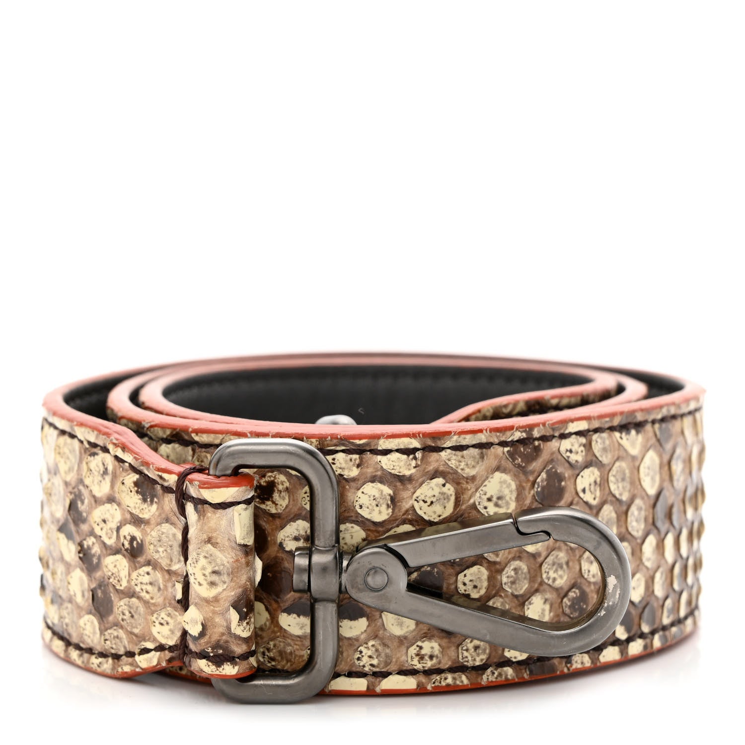 Fendi Shiny Python Vitello Dolce Strap You Antracite 1 of 5