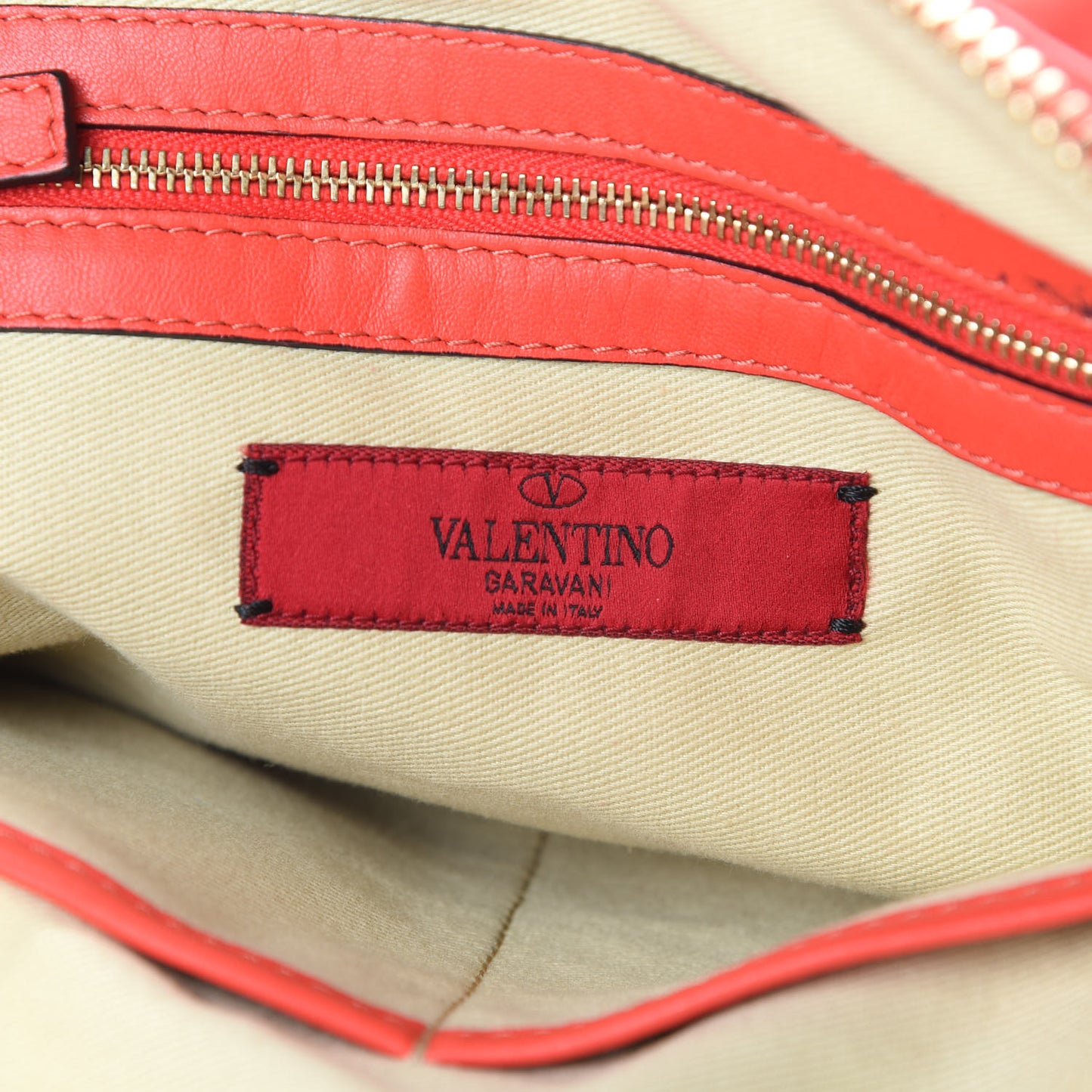 Nappa Floral Applique Tote Red
