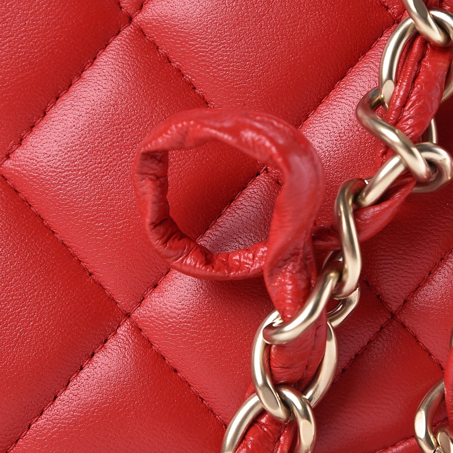 Lambskin Quilted Maxi Double Flap Red