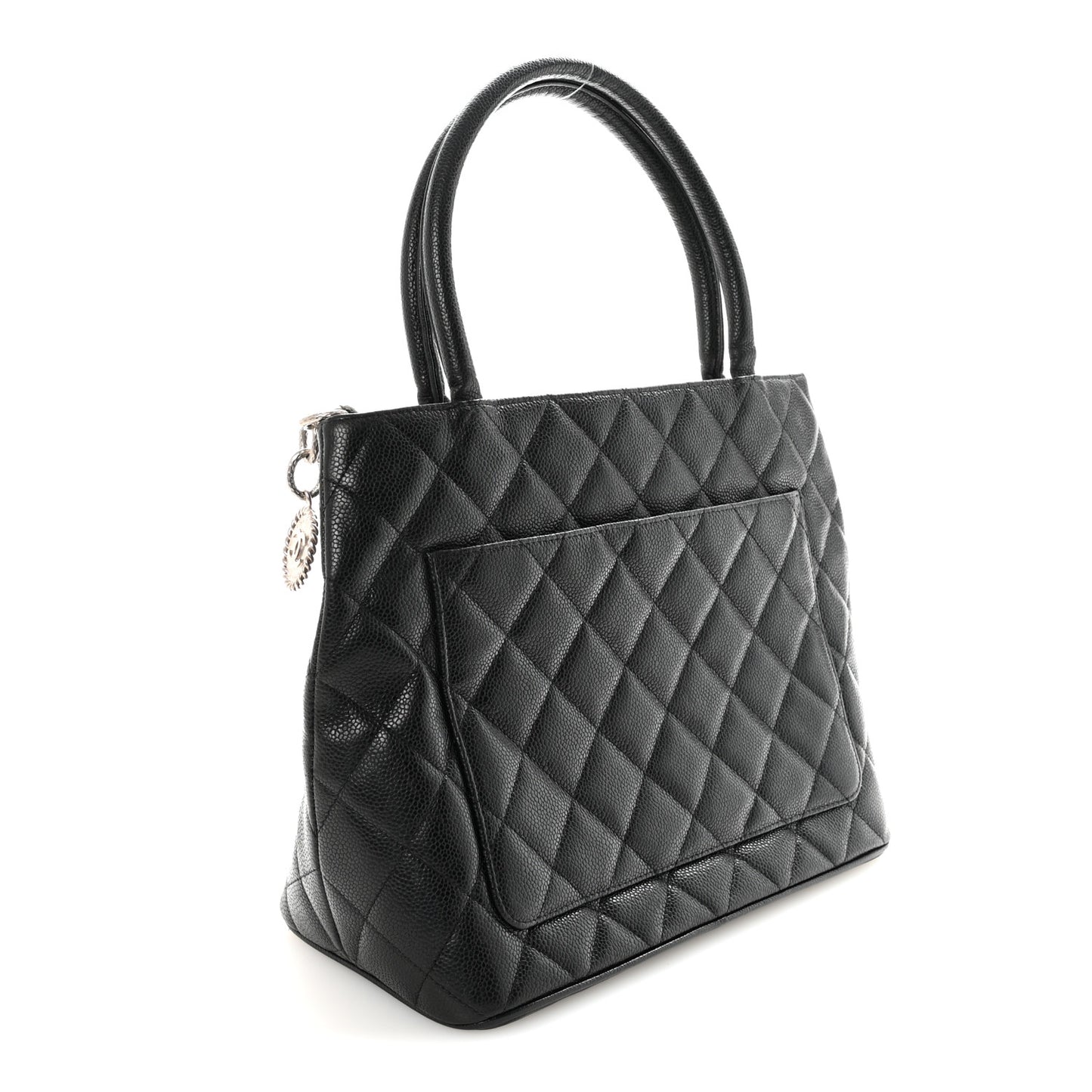Caviar Quilted Medallion Tote Black