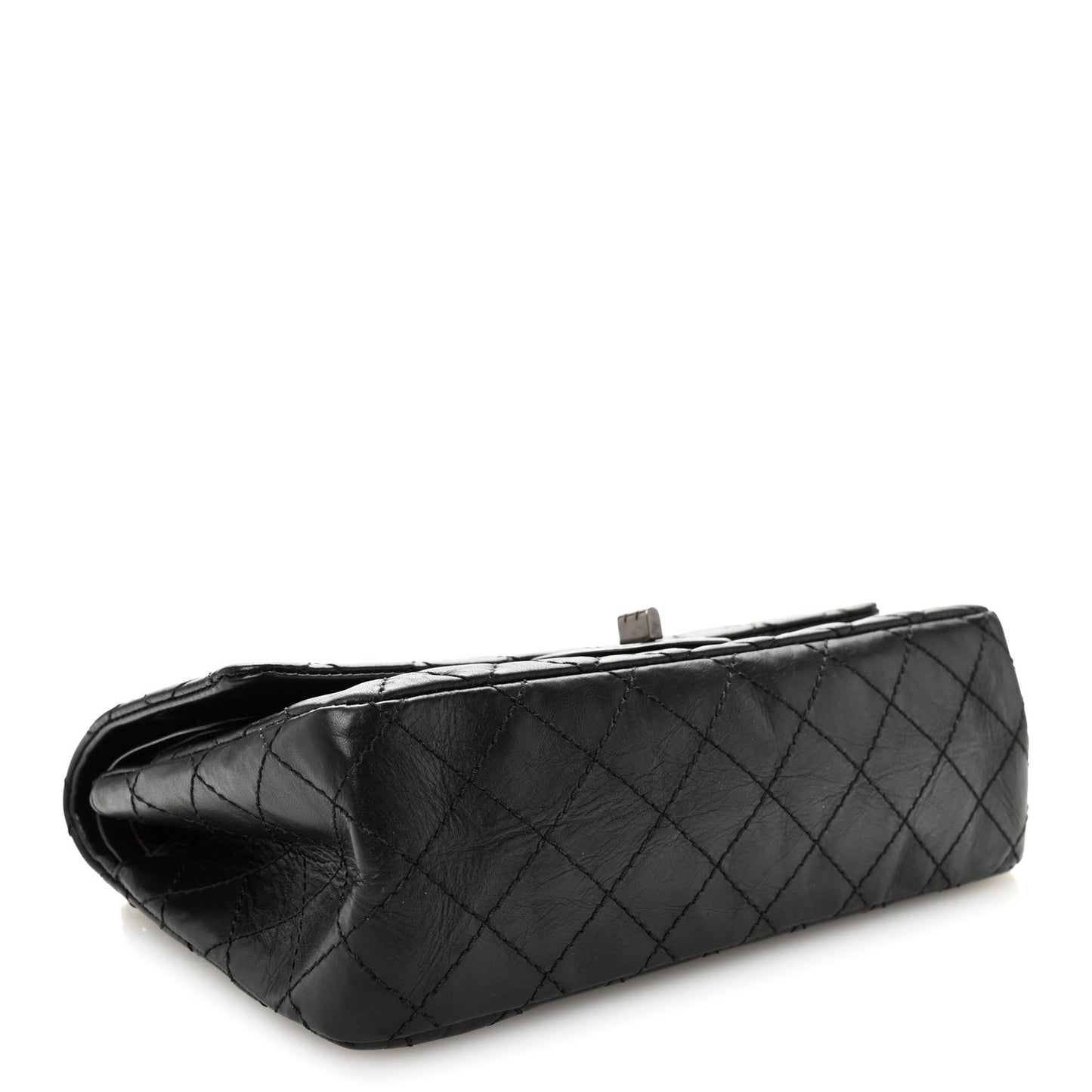 Aged Calfskin Quilted 2.55 Reissue 225 Flap Black