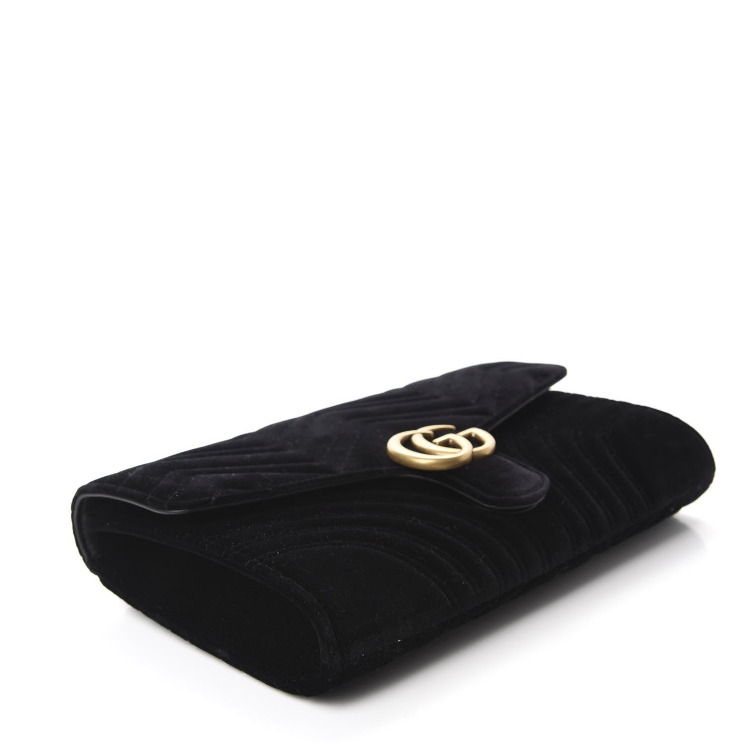 Gucci Velvet Matelasse GG Marmont Clutch Black 4 of 10