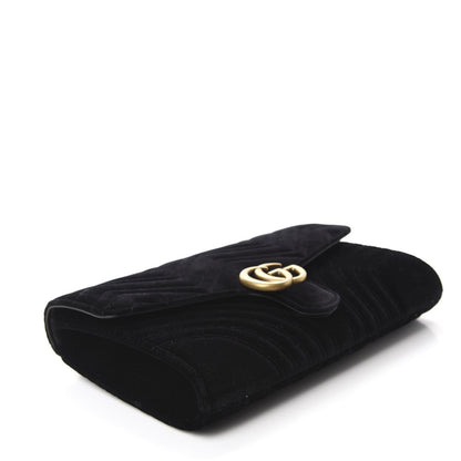 Gucci Velvet Matelasse GG Marmont Clutch Black 4 of 10