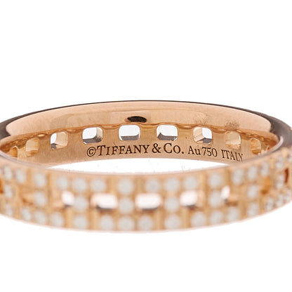 Tiffany 18K Rose Gold Diamond Narrow T True Band Ring 49 5 3 of 6