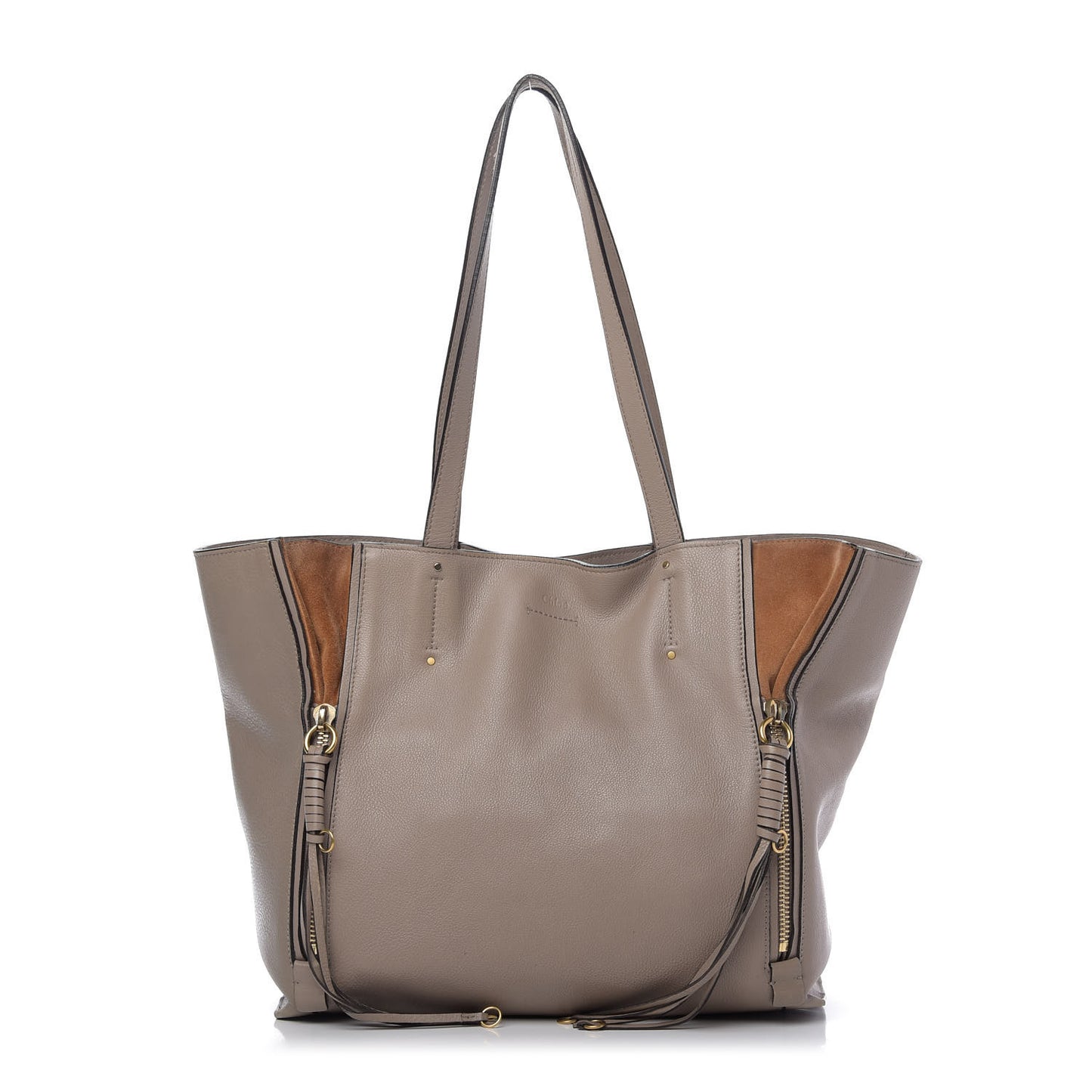 Smooth Calfskin Medium Milo Shopping Tote Motty Grey