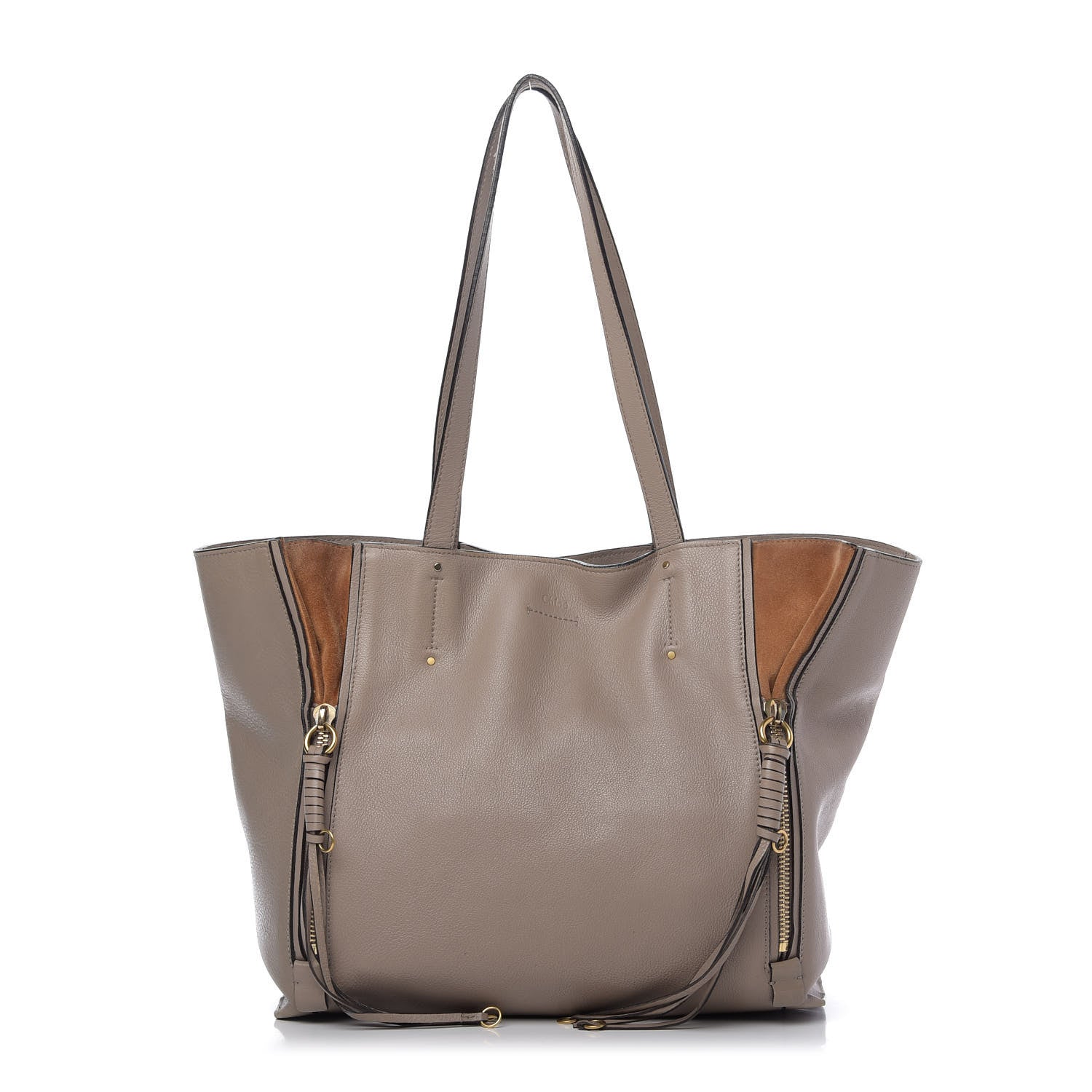 Chloe Smooth Calfskin Medium Milo Shopping Tote Motty Grey 1 of 10
