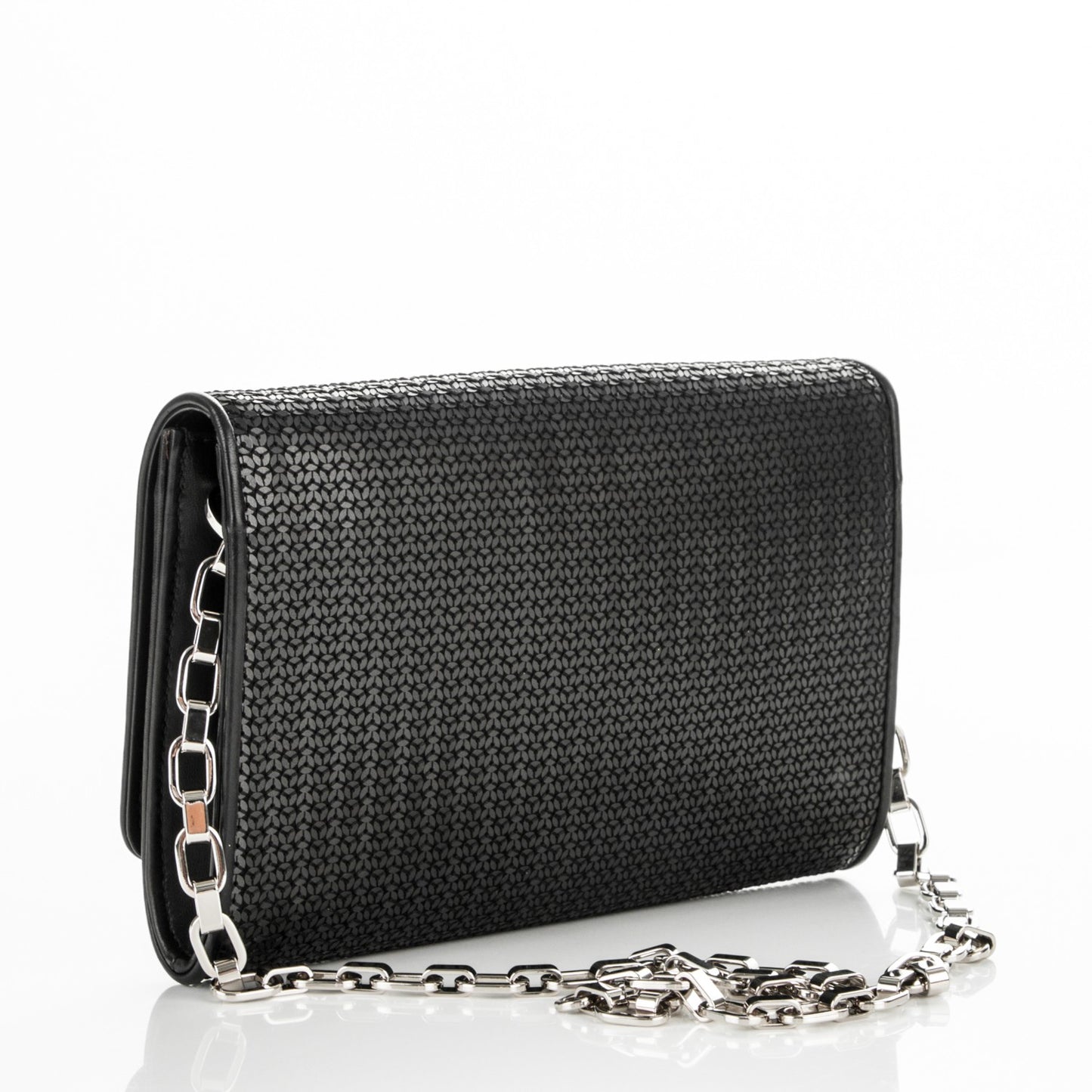 Sequin Calfskin Chain Louise GM Black