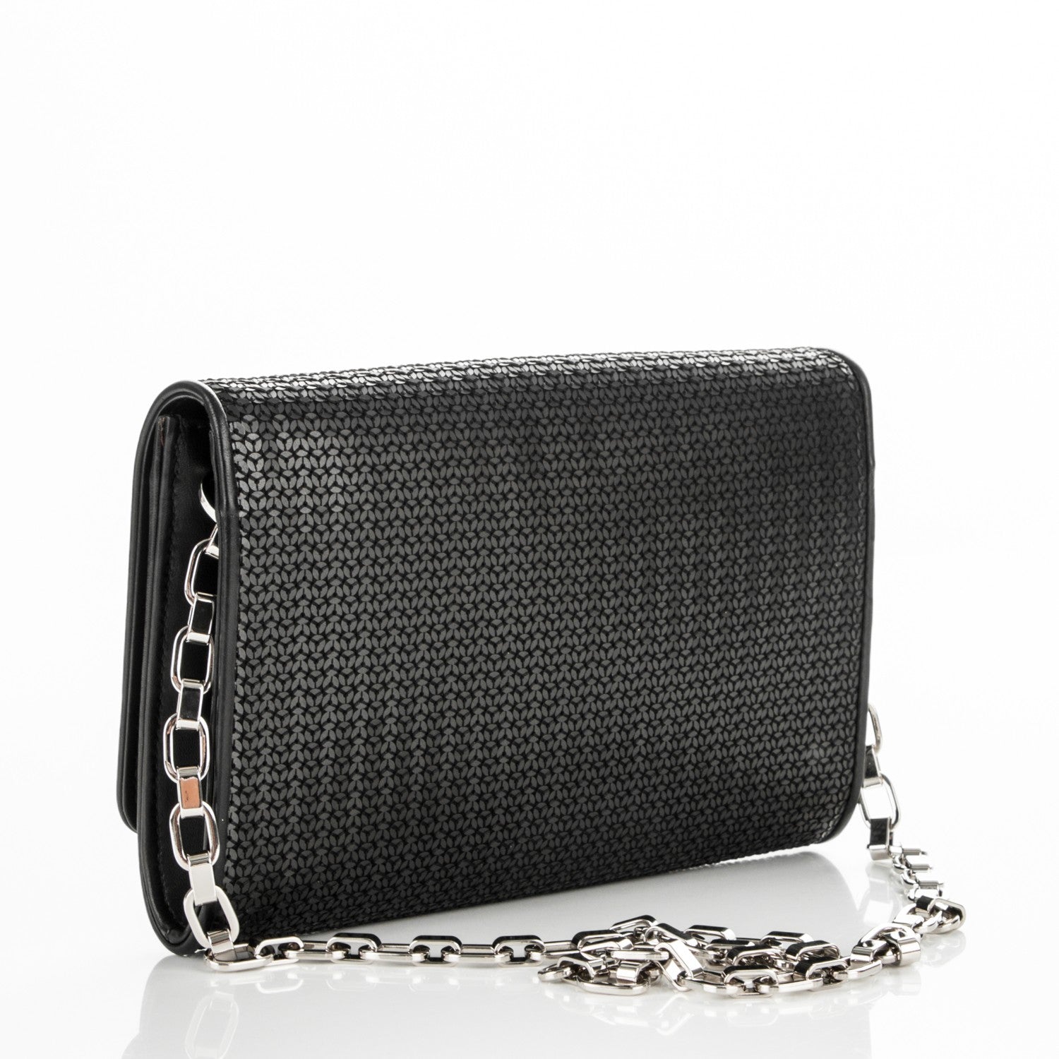 Louis Vuitton Sequin Calfskin Chain Louise GM Black 3 of 6