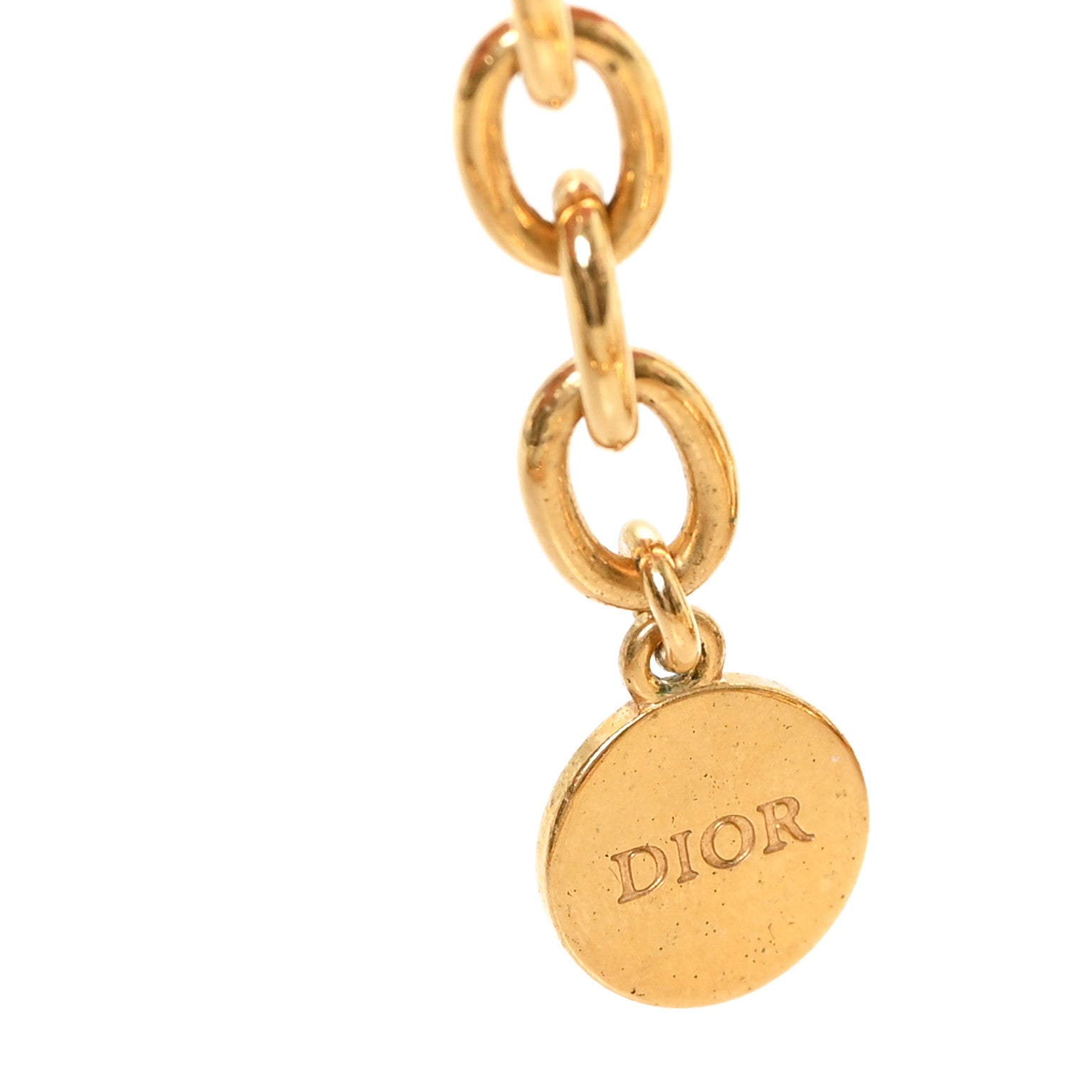 Christian Dior Metal Danseuse Etoile Chain Choker Necklace Gold 4 of 4