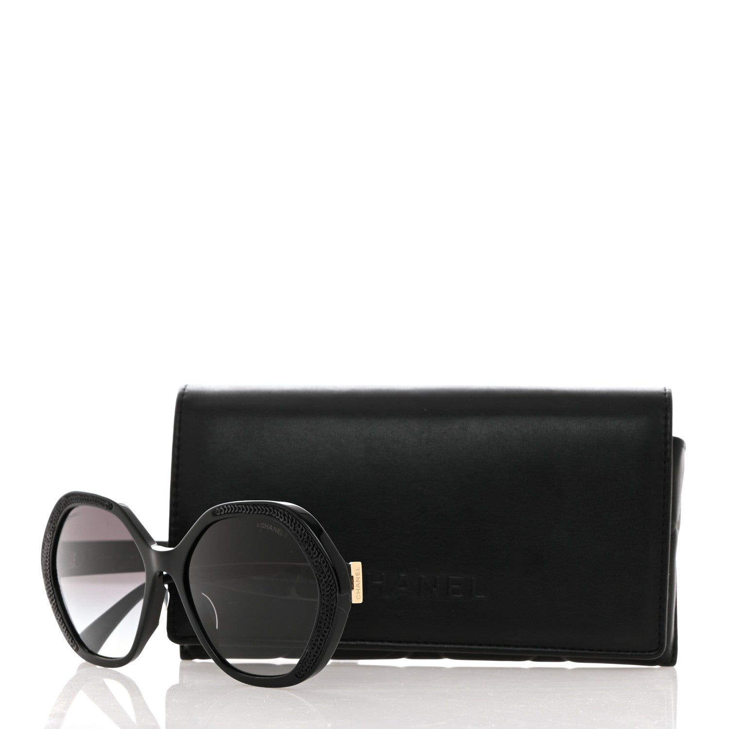 Chanel Acetate Sequin Round Sunglasses 5451-A Black 8 of 8