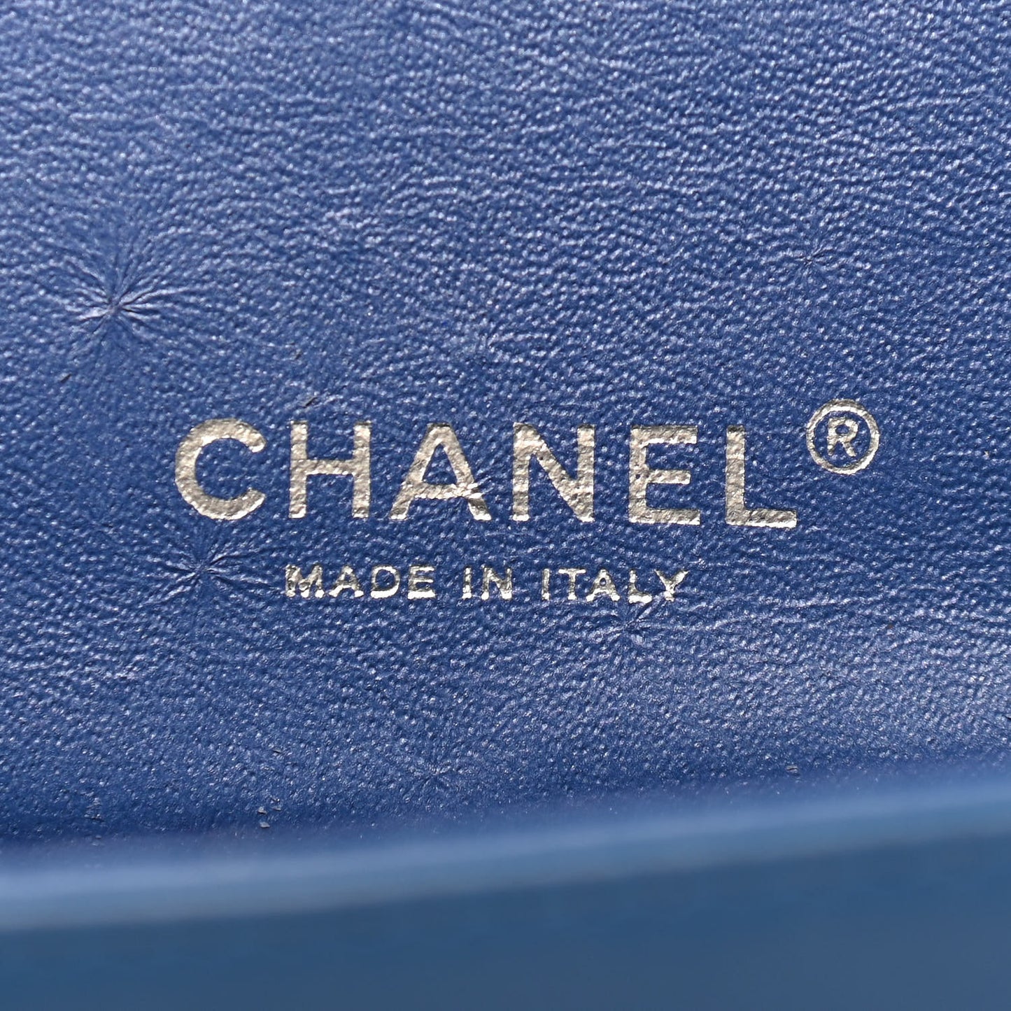 Patent Quilted Maxi Double Flap Blue