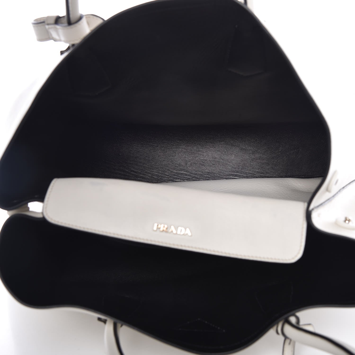 Prada City Calf Large Double Bag Talco 5 of 9