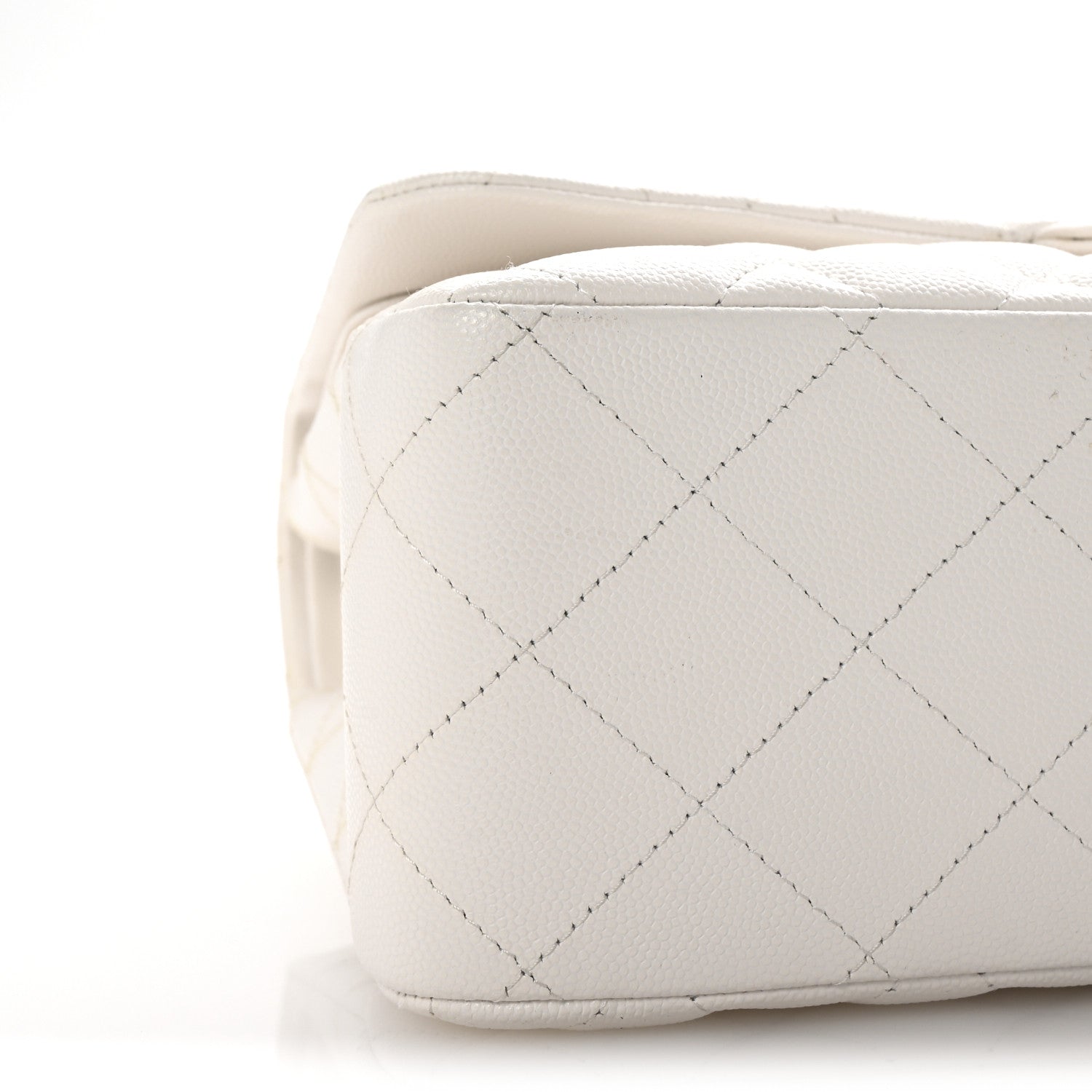 Chanel Caviar Quilted Jumbo Double Flap White 9 of 10