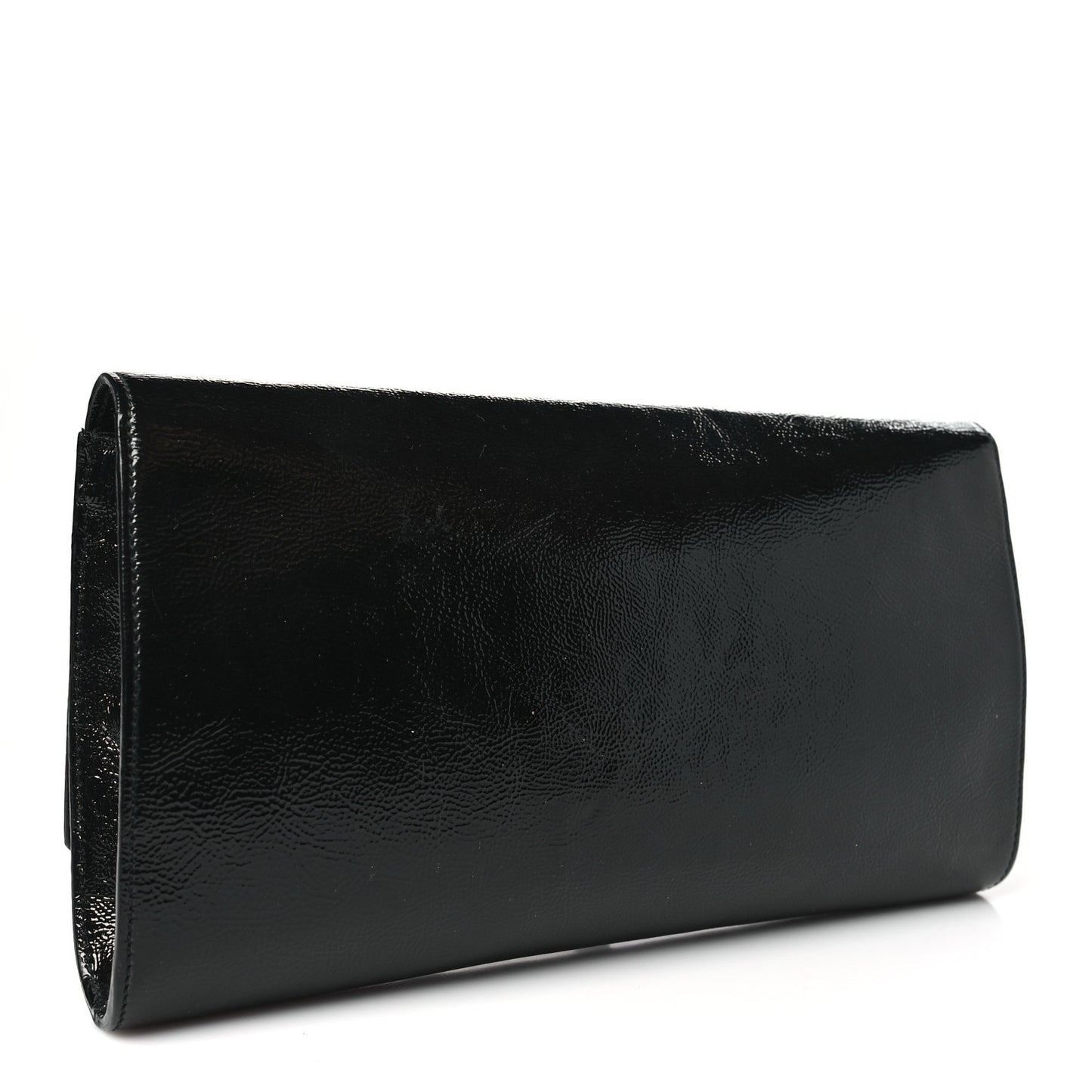 Textured Patent Monogram Large Belle De Jour Clutch Black
