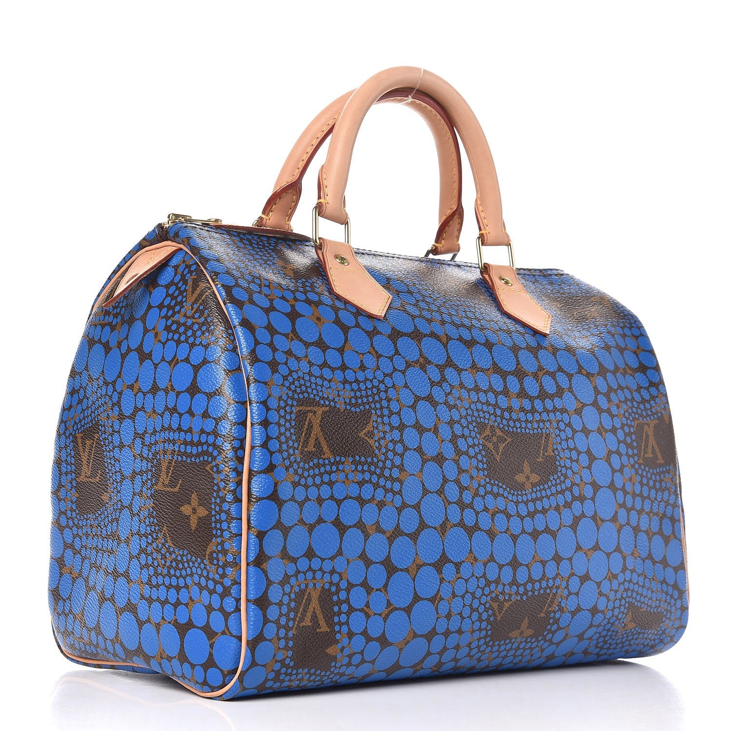 Louis Vuitton Monogram Kusama Town Speedy 30 Blue 3 of 12