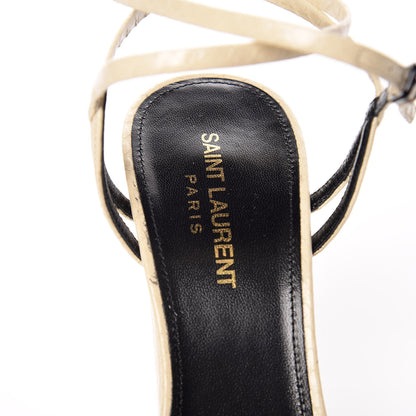 Saint Laurent Ayers Oak 100 Ankle Crisscross Strap Sandals 38.5 Cream 7 of 9