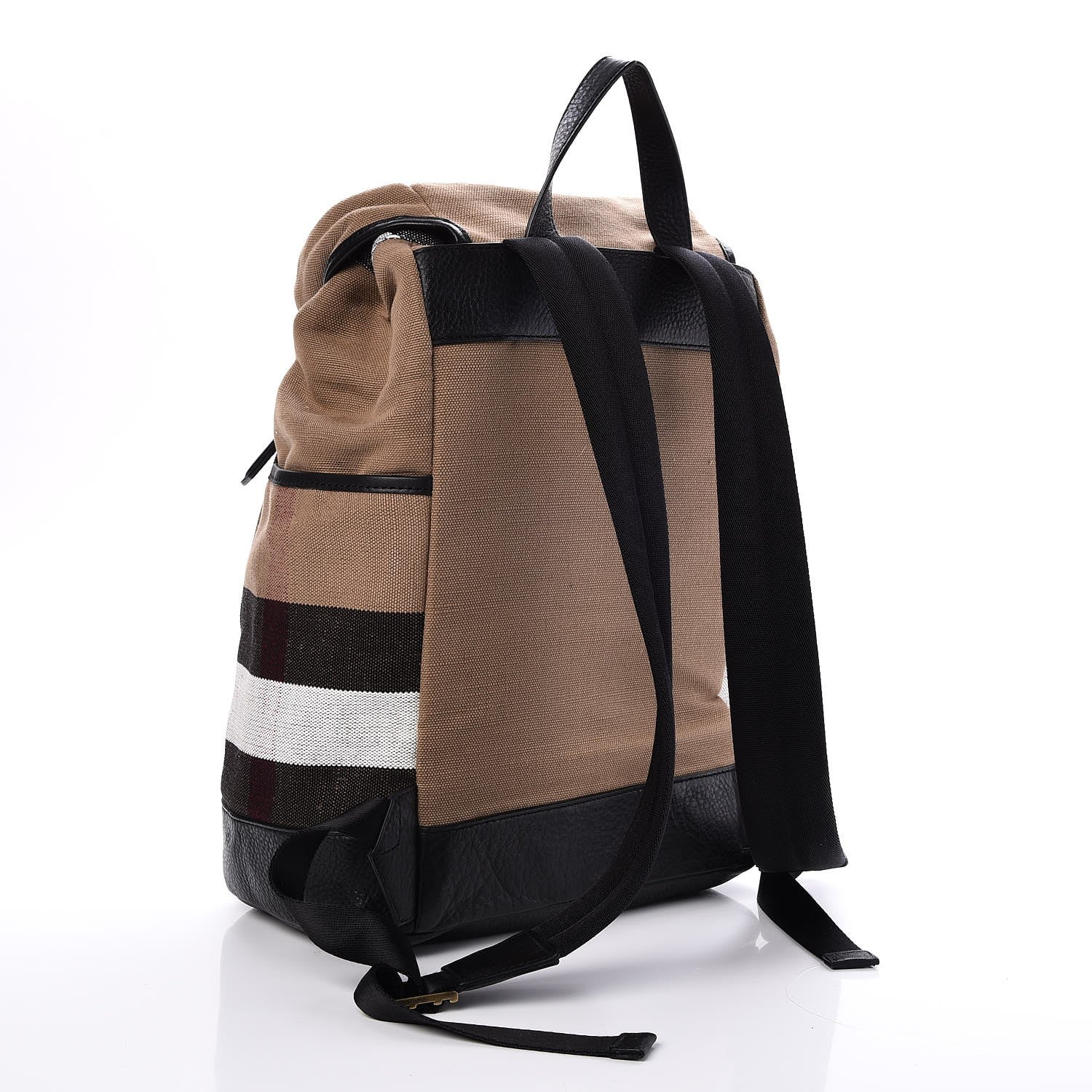 Burberry Canvas Mega Check Drifton Backpack Black 3 of 7