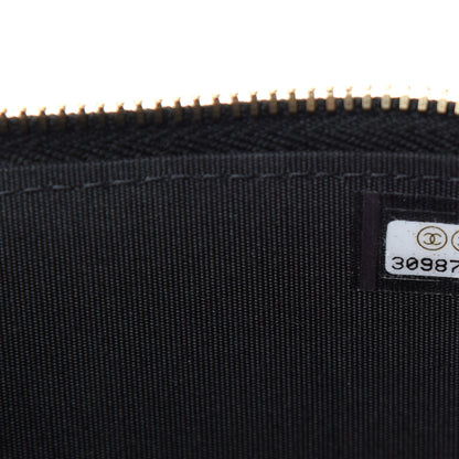 Chanel Raffia Jute Striped Small Vanity Case With Chain Black Beige 9 of 11