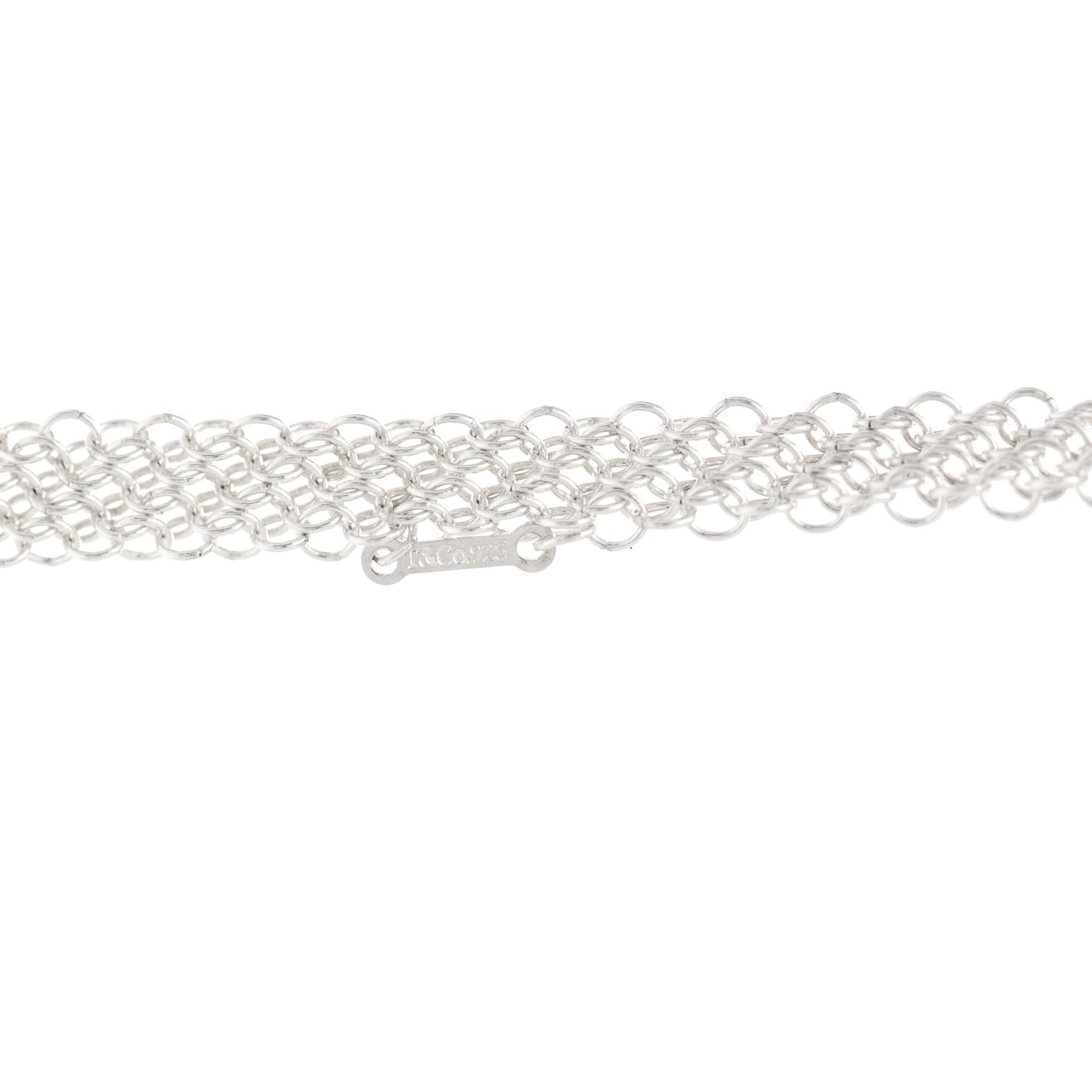 Sterling Silver Elsa Peretti Mesh Bib Necklace