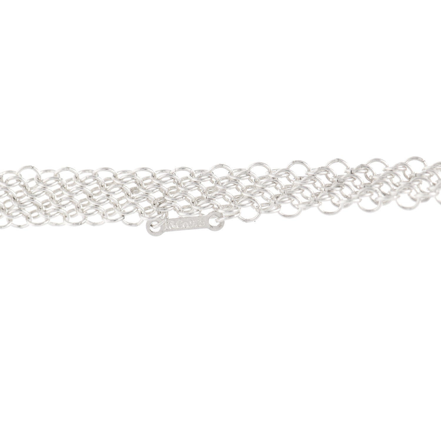 Tiffany Sterling Silver Elsa Peretti Mesh Bib Necklace 4 of 5