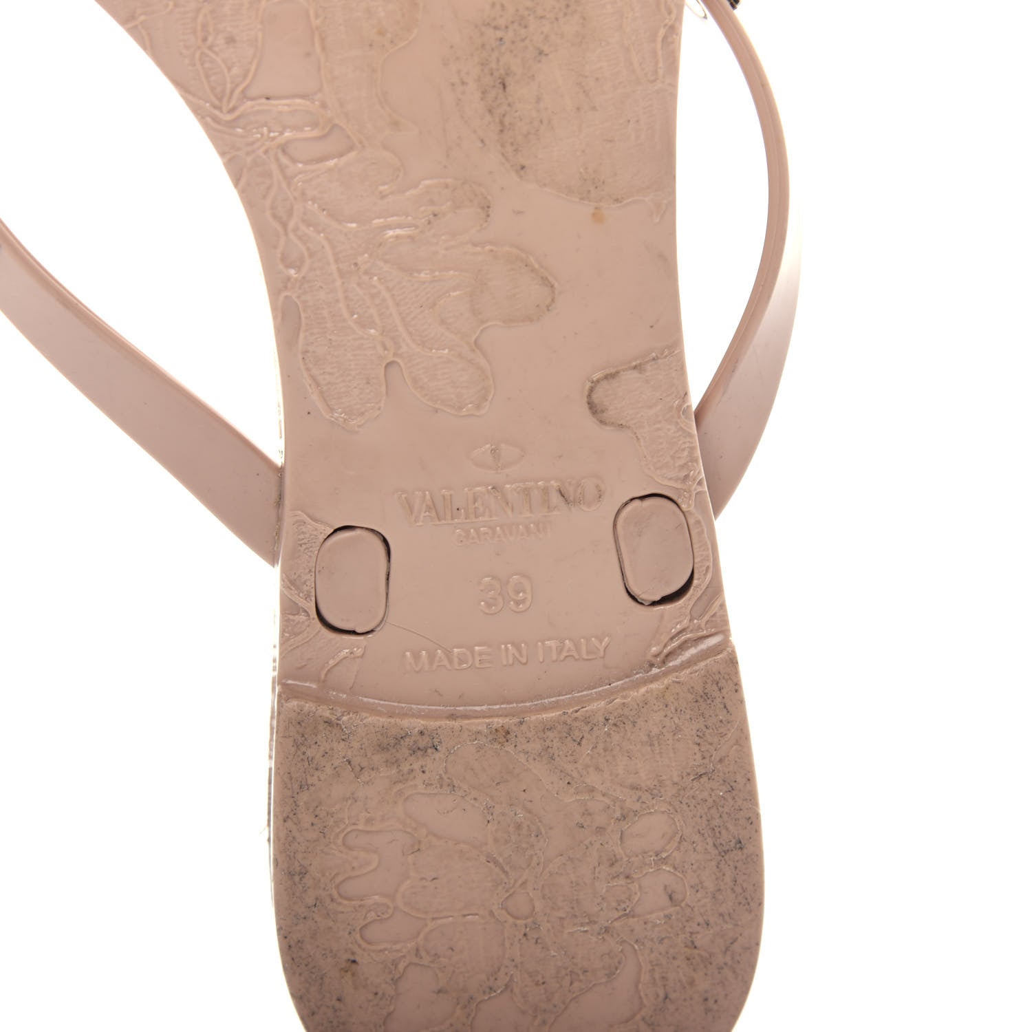 Valentino Garavani PVC Jelly Rockstud Bow Thong Sandals 39 Poudre 9 of 9