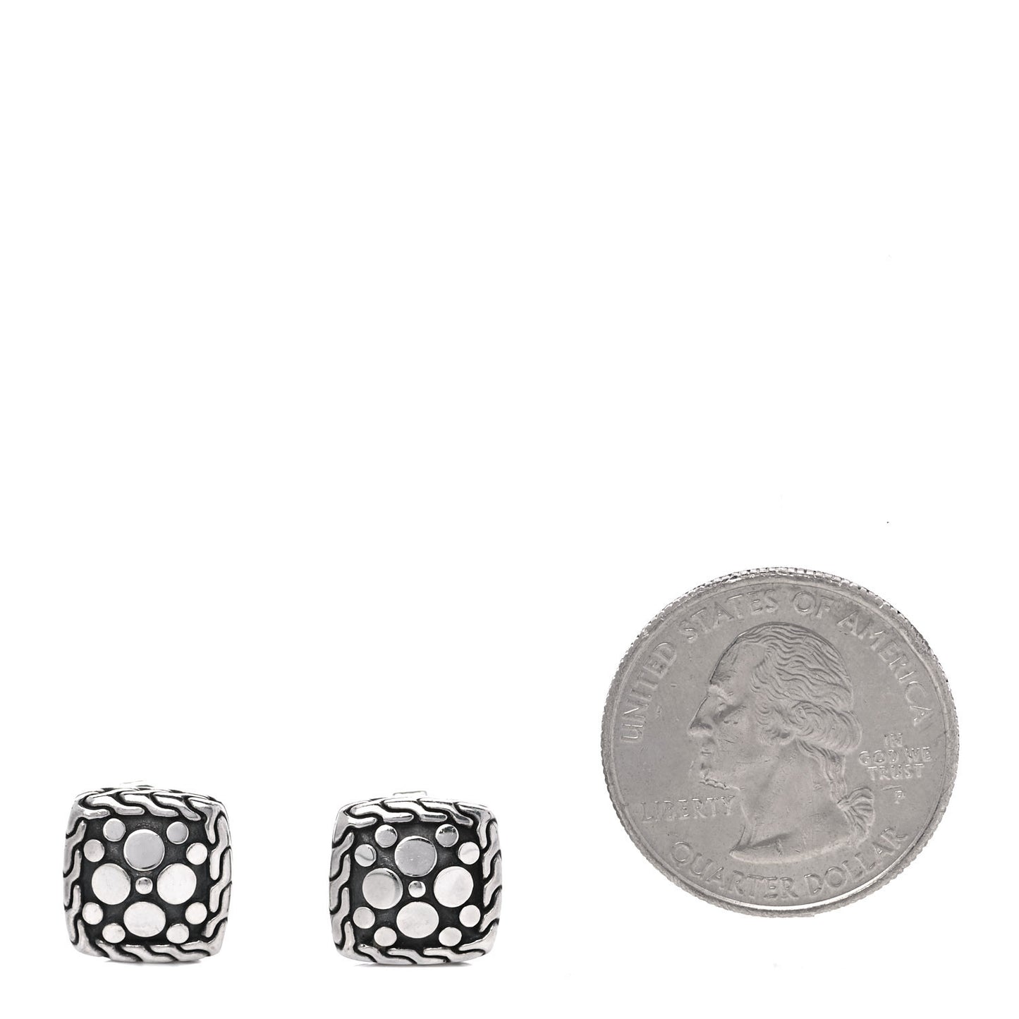 Sterling Silver Jaisalmer Dot Square Earrings
