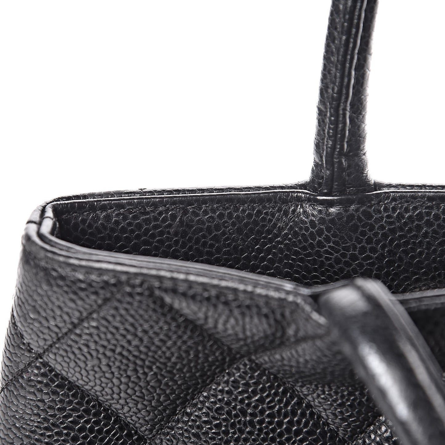 Caviar Quilted Medallion Tote Black