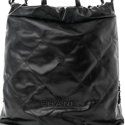 Chanel Shiny Calfskin Quilted Chanel 22 Backpack So Black 8 of 11