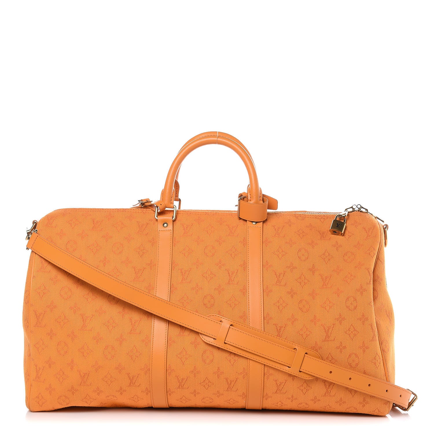 Louis Vuitton Denim Monogram Keepall Bandouliere 50 Ocre 1 of 11