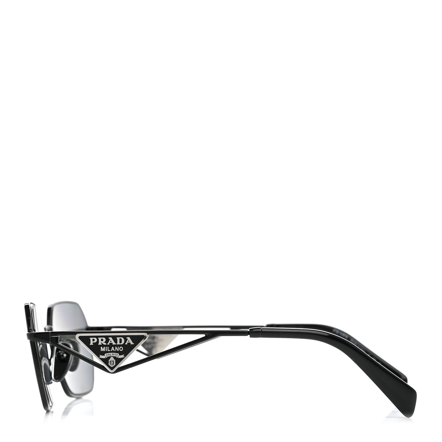 Prada Metal Symbole Triangle Logo Sunglasses SPR A51 Black 3 of 8
