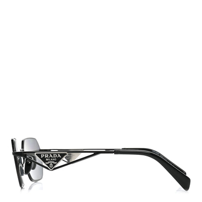 Prada Metal Symbole Triangle Logo Sunglasses SPR A51 Black 3 of 8