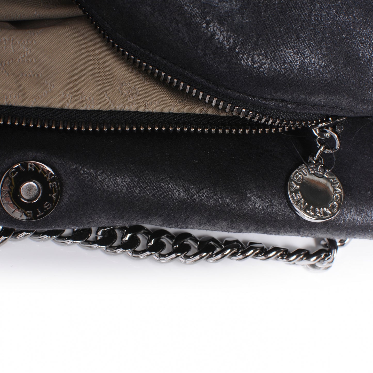 Faux Leather Quilted Falabella Black
