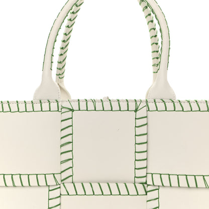 Bottega Veneta Nappa Maxi Intrecciato Overlock Stitched Small Arco Tote White Parakeet 7 of 12