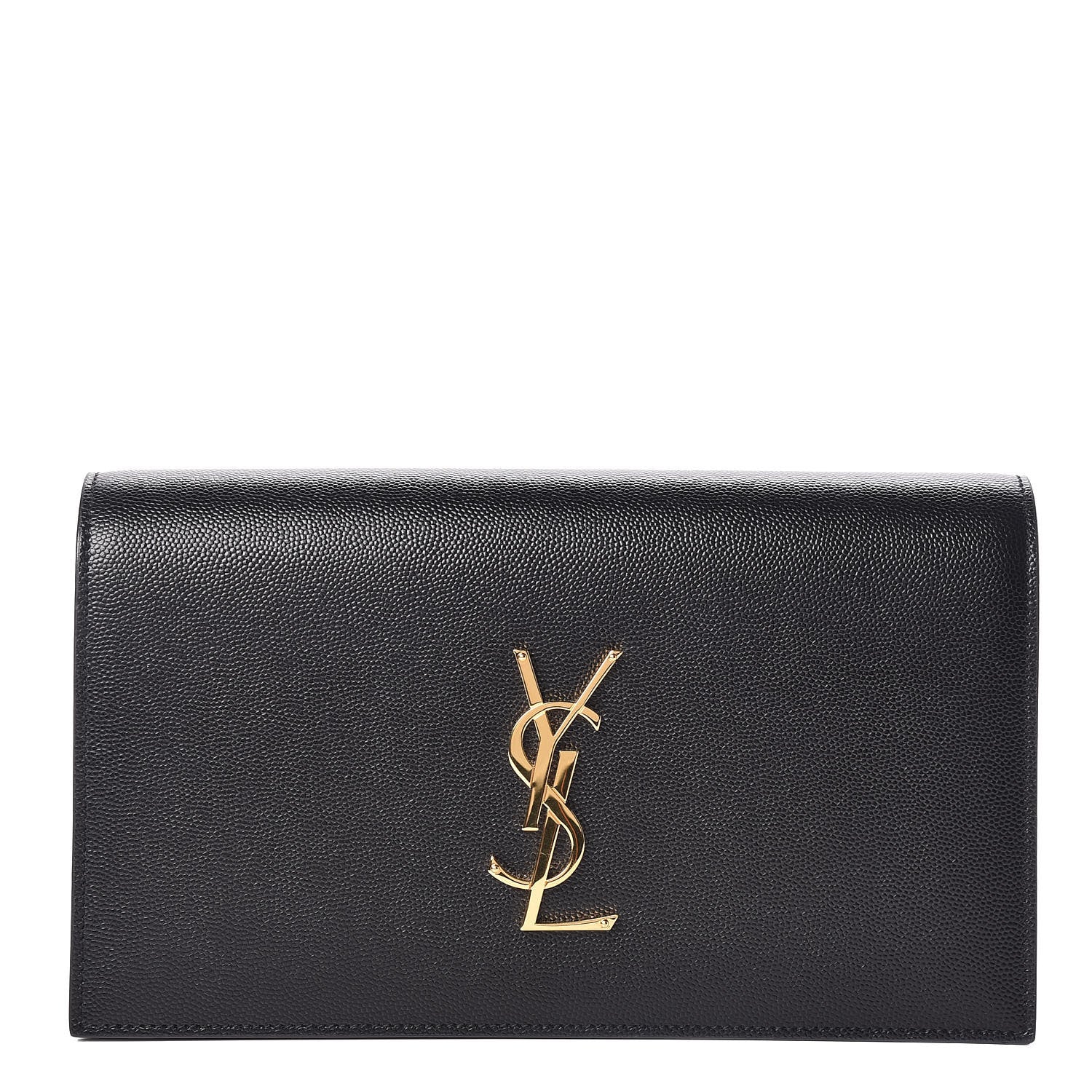 Saint Laurent Grain De Poudre Classic Monogram Kate Clutch Black 1 of 9