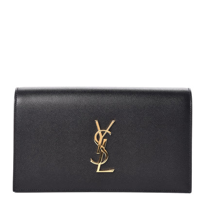 Saint Laurent Grain De Poudre Classic Monogram Kate Clutch Black 1 of 9