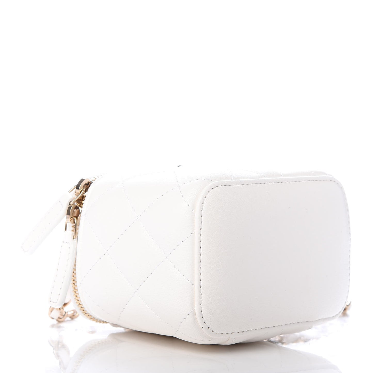 Lambskin Quilted My Chanel Lady Vanity Case With Chain White