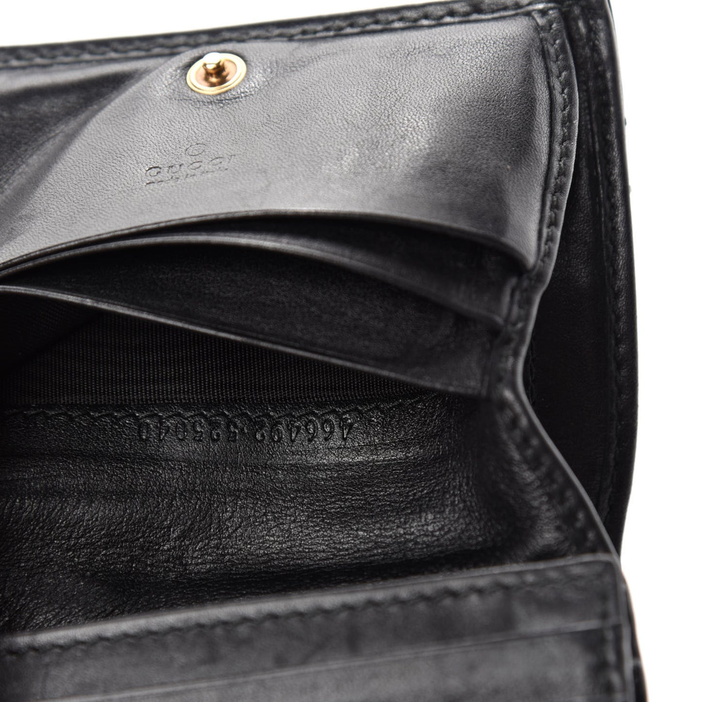 Calfskin Matelasse GG Marmont Card Case Wallet Black