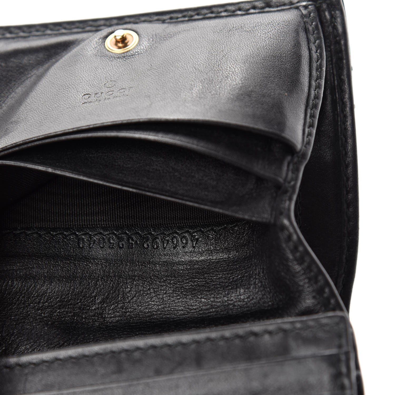 Gucci Calfskin Matelasse GG Marmont Card Case Wallet Black 8 of 9
